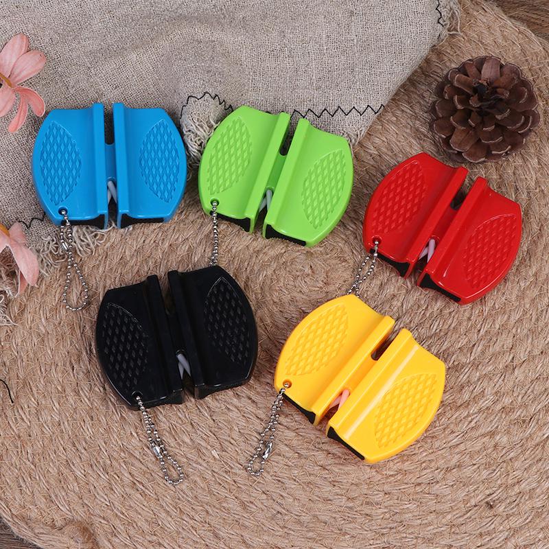 Portable Mini Kitchen Knife Sharpener Kitchen Tools Accessories Creative Butterfly Type Two-Stage Camping Pocket Knife Sharpener