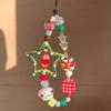 Merry Christmas Star Beaded Pendant Phone Chain For iPhone Samsung Jewelry Strap Gift Girl Hanging Decor Keyring Cord Rope Cute