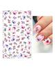 Autocollants 3D pour Nail Art, lignes ondulées abstraites colorées, décalcomanies à fleurs et feuilles florales, décoration d'ongles