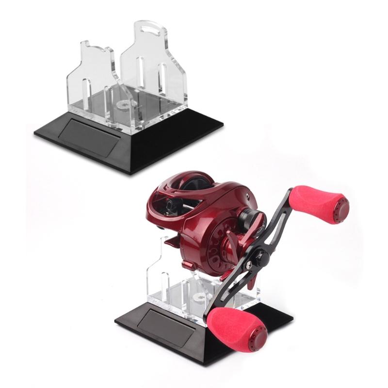 Easy to Install Acrylic Reel Holder Quick Setups Space Saving Design for Baitcasting Reels Display Rack Stand