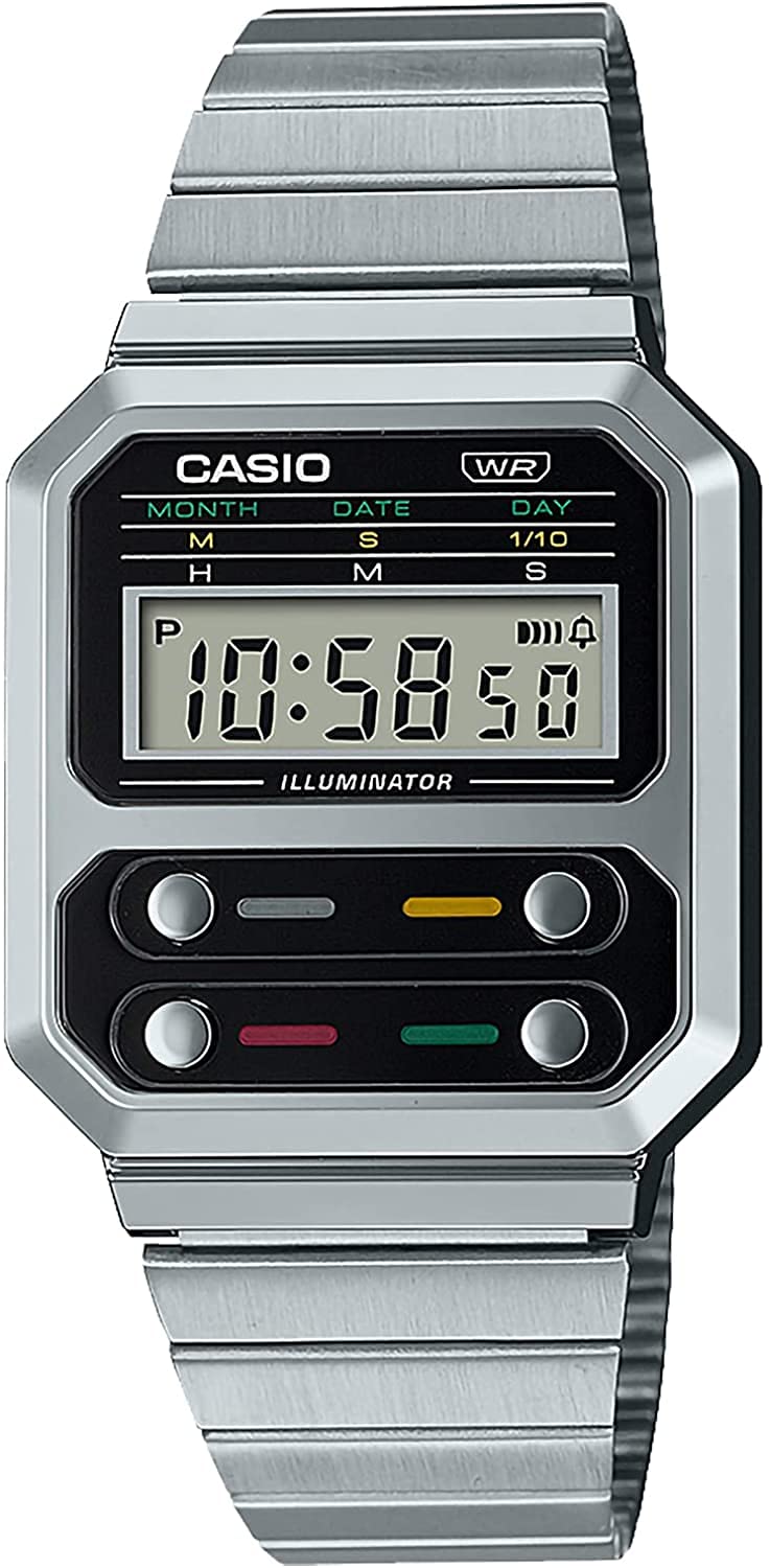 

CASIO Цифровые часы Reprint Design Overseas Модель Silver [Casio] A100WE-1A Мужские [Товар]