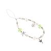 Lucky Four Leaf Clover Phone Lanyard Y2K Sweet Fresh Beaded Phone Chain Keychain Wristband Cellphone Strap For Girl Gifts
