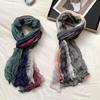 Women's Retro Tie-Dye Cotton Linen Scarf Shawl - 2024 Winter Collection