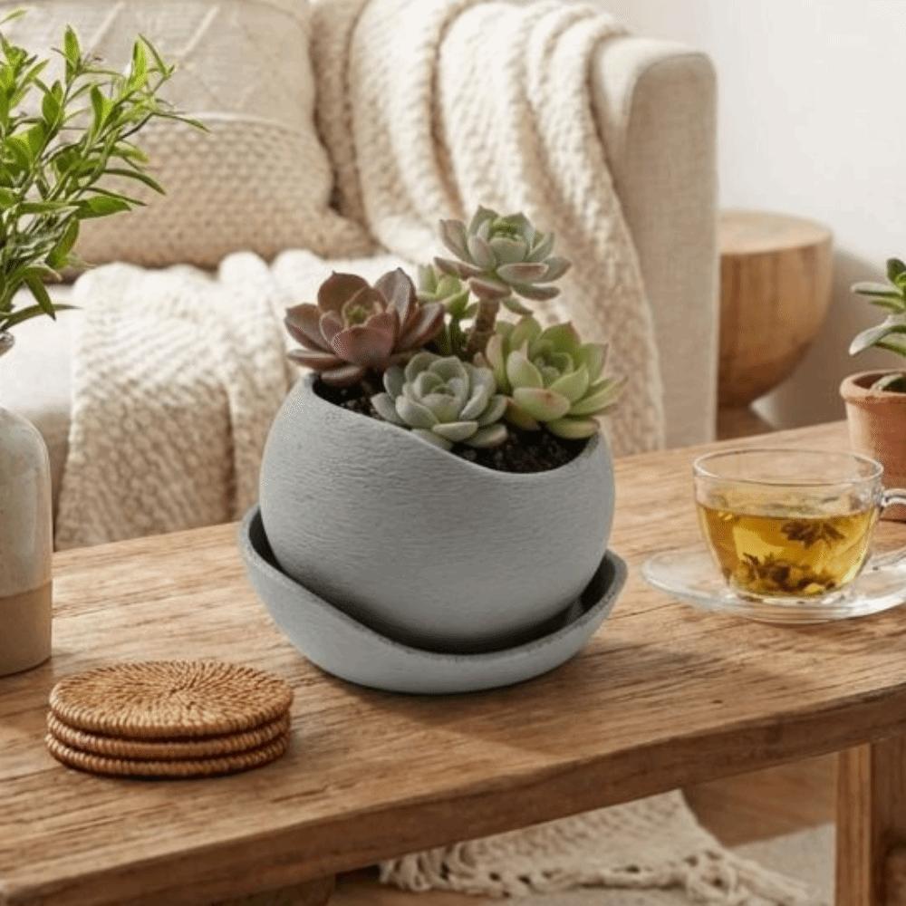 With Drainage Holes Irregular Flower Pot Plastic Growing Pots Creative Planter Outdoor Gardening