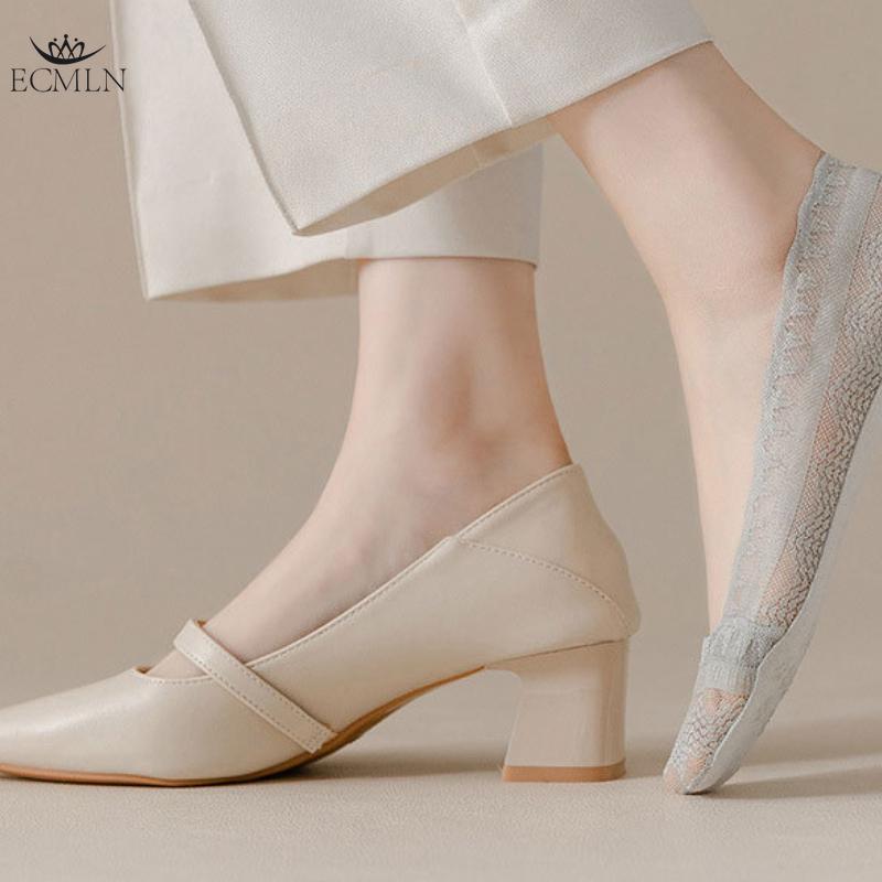 Women Summer Thin Non-slip Sock Invisible Short Lace Boat Socks