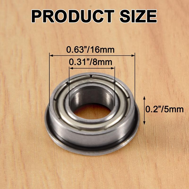 10 Pezzi F688ZZ Cuscinetti a Sfere Radiali Flangiati Cuscinetto a Sfere Flangiato Radiale in Metallo Acciaio Doppiamente Schermato, 8 X 16 X 5mm Per Motore