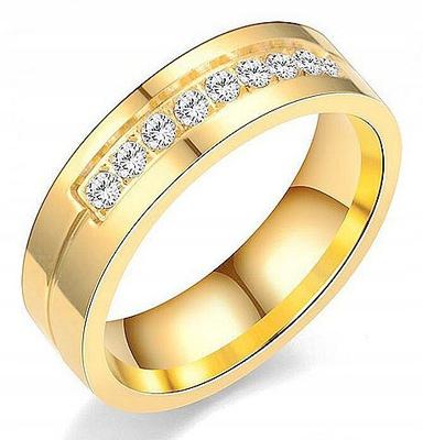 Gold Wedding Ring 316L Steel S.19