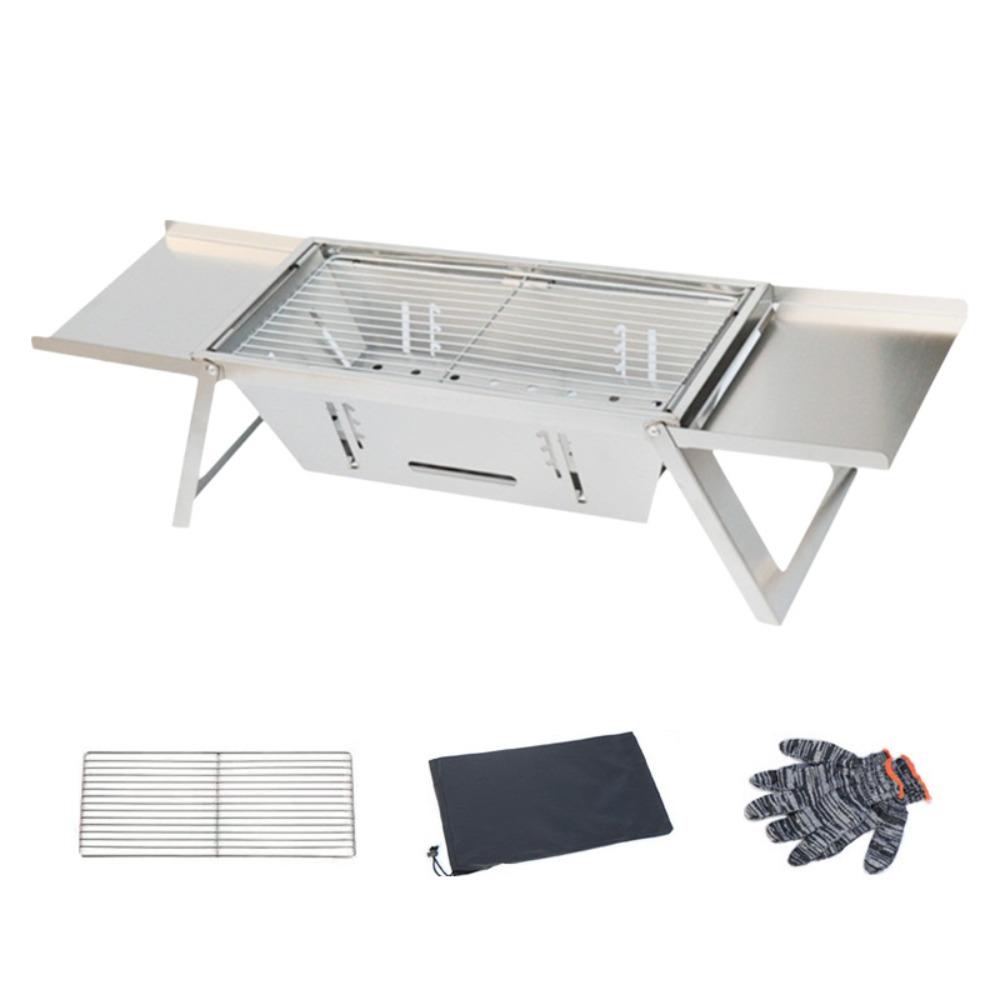 Stainless Steel Folding Barbecue Stove Rust-proof Barbecue Shelf Barbecue Grill Camping