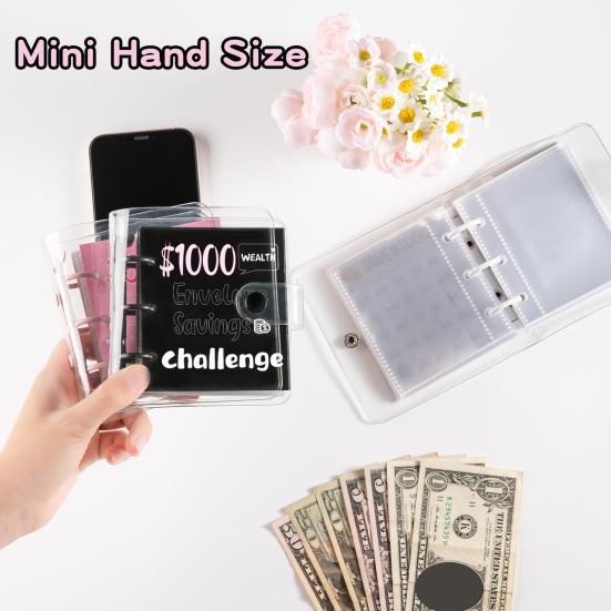 25 Envelopes Money Saving Challenge Binder Mini Cash Saving Budget Book to