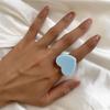Simplicity Peach Heart Shaped Ring Personality Ring New Resin Geometric Ring