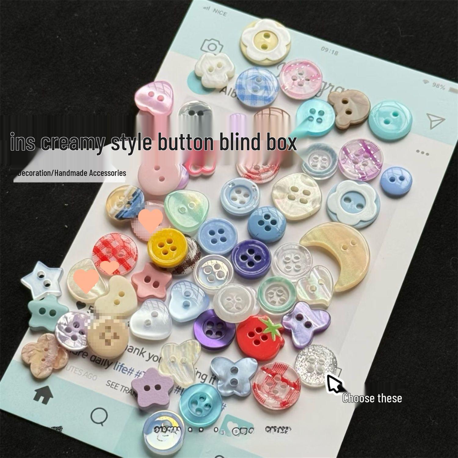 

Korean Style DIY Journal & Doll Accessories: Cream Beaded Jewelry & Button Set Random 10 pcs