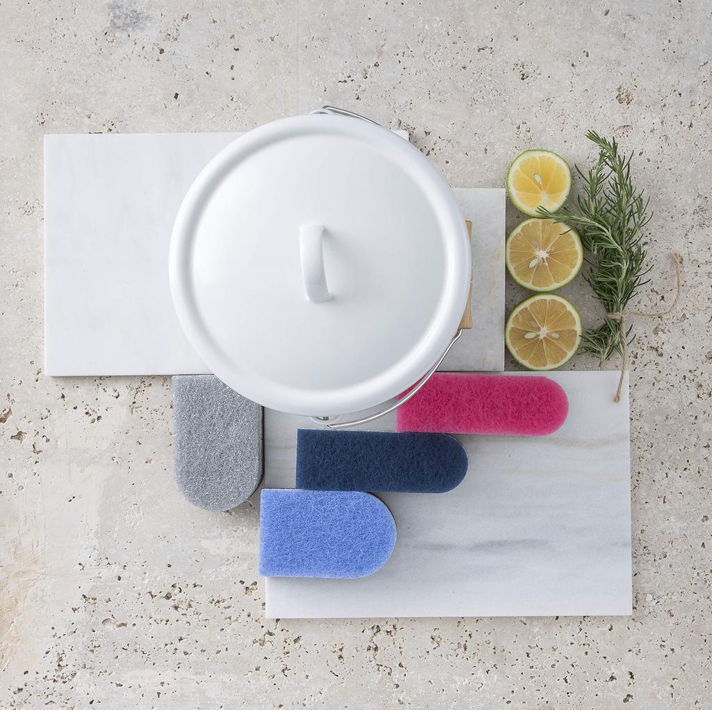 PRESSENCE Sponge for Polishing Dishware Foaming Frying Pan Pot Stainless Steel Sponge Kitchen Durable Gray Set of 10 16199904