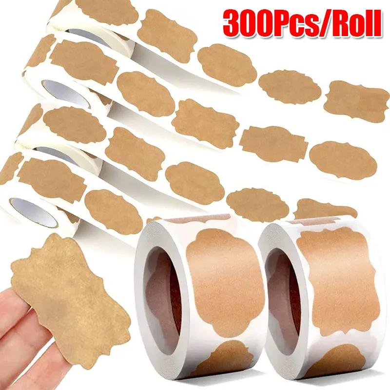 Naklejki z papieru Kraft Puste etykiety Ręcznie robione artykuły papiernicze Etykiety na prezenty Papier dekoracyjny Etykieta na słoik z przyprawami Naklejka do zaklejania kopert DIY