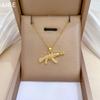 Ak Submachine Gun Full Diamond Light Luxury Temperament Gorgeous Full Diamond Necklace Female Versatile Collarbone Chain Titanium Steel Chain