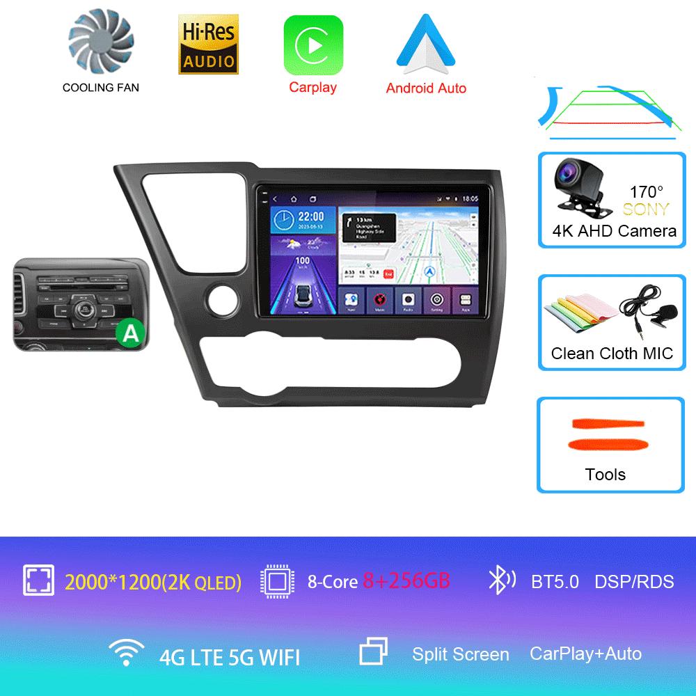 Car Radio Android 14 For Honda Civic 9 9th US Sender Coupe Multimedia Player Video Carplay DSP GPS No 2din DVD Head Unit