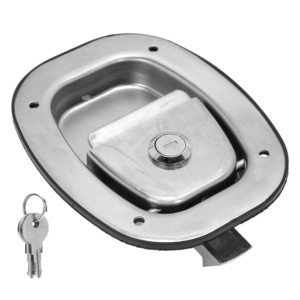 Oval Plane Baffle Door Lock Latch 304 Stainless Steel for Car RVs Trailers Ships Toolbox
