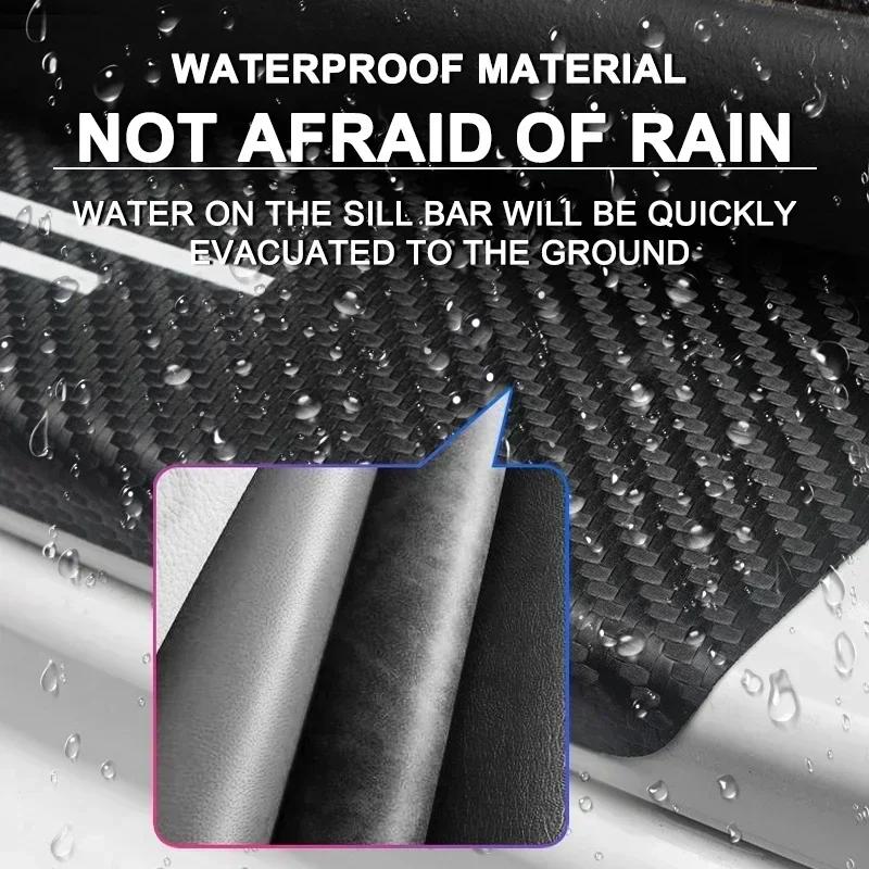 4Pcs Carbon Fiber Auto Door Threshold Waterproof Stickers Accessories For TRD Toyota Corolla Rav4 Auris Camry Yaris CHR