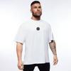 Muscleguys Herren Oversized Fitness O-Ausschnitt Kurzarm Locker Print T-Shirt Herren Fitnessstudio Bodybuilding T-Shirts Mesh Schnelltrocknend Streetwear Sport T-Shirt