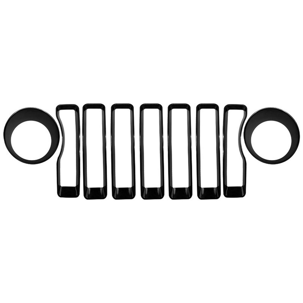 ABS Headlight Turn Light Circle & Grille Insert Cover Trim For 2018-2022 JL