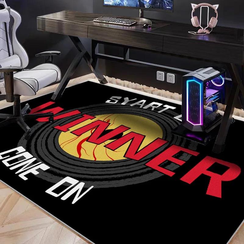 Gamingzimmer Teppich Rutschfest Schmutzabweisend Verschleißfest Bodenmatte Controller-Muster Schlafzimmerteppich Große Größe Heimdekorationsmatten