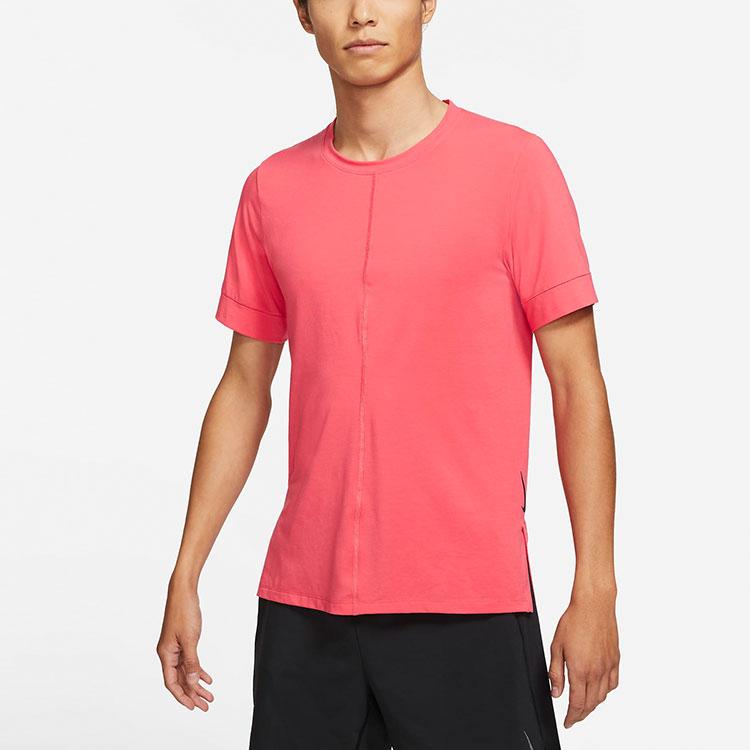 Nike Yoga Dri-FIT Short Sleeve Sports Tee Men Tops Light-Fusion-Red BV4035-646