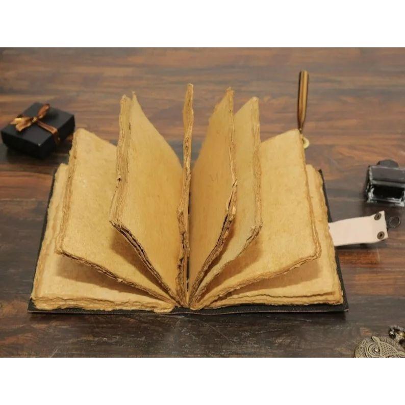 Sailing Ship Handmade Vintage Leather Journal Blank Spell Grimoir Book Of Shadow