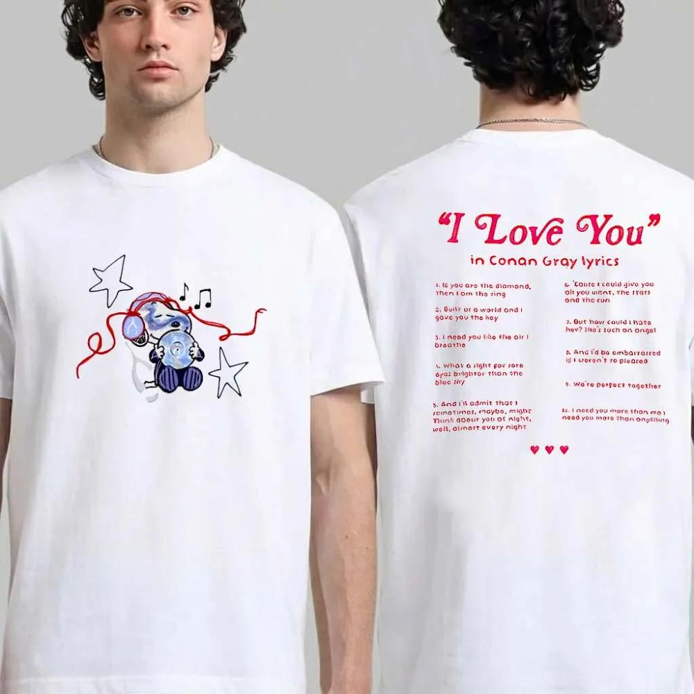 

World Tour Concert Lyrics TShirt Specially Designed for Music Fans Cute Bear Concert T Pure Cotton AllSeason Couple TShirt 4XL