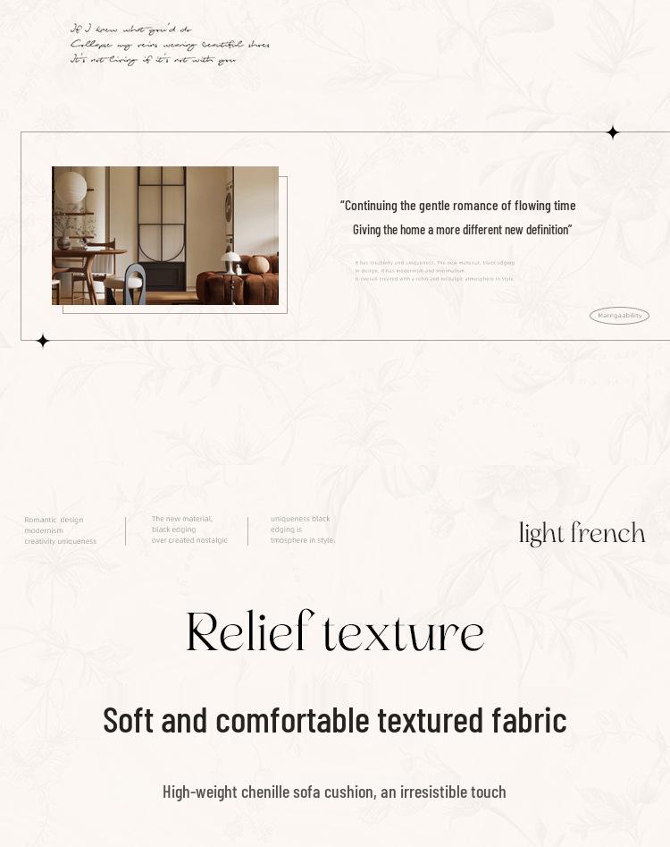 All-Season French & Medieval Style Non-Slip Fishbone Sofa Cushion Cover in Straight-Row Design