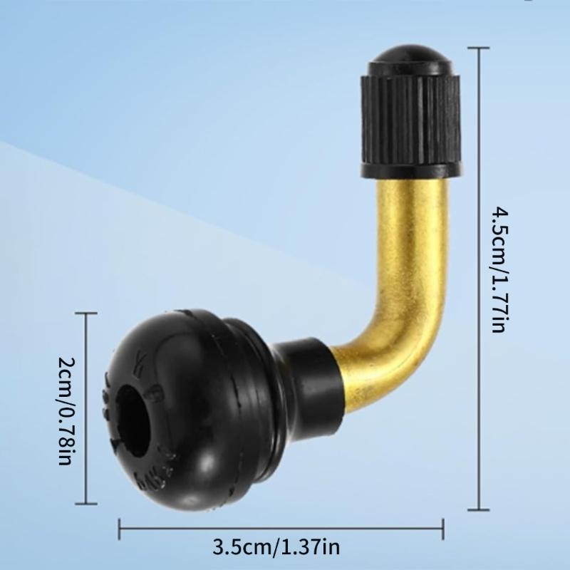 PVR40 50 60 70 Tire Valves Stem 90 Degree Bent Snap In Rubber Base Wheel Tyre Valves Stem with Caps for Motorcycle Tire