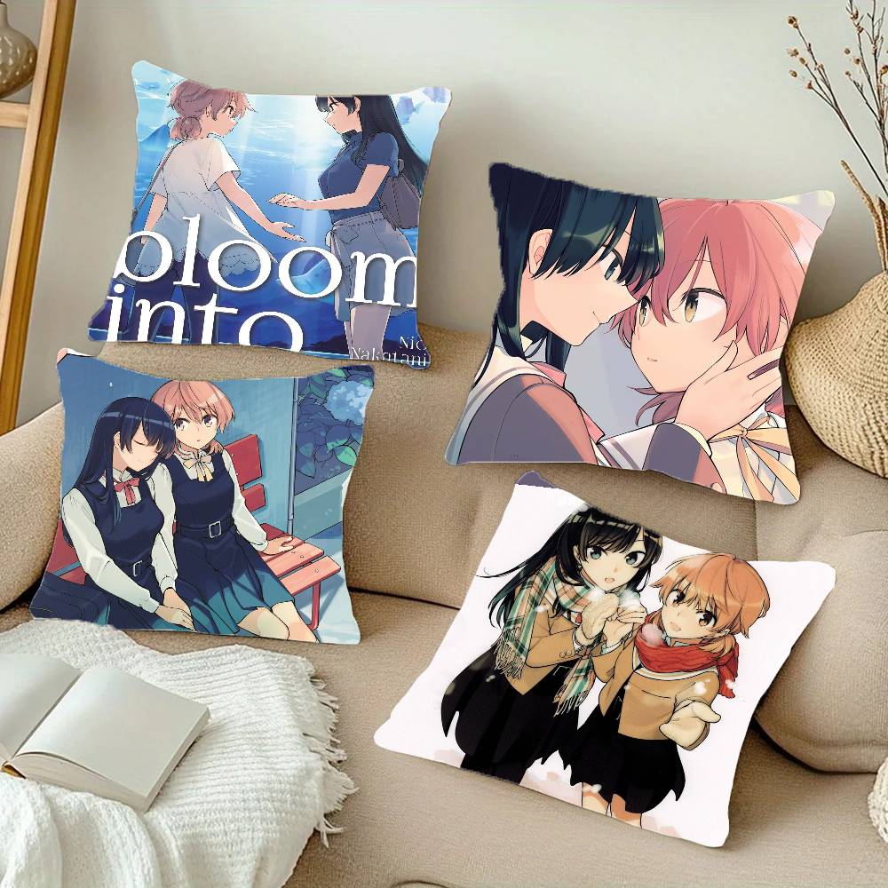 Bloom Into You Bilibili Animation Pillow Case Sofa Cushion Cover Room Home Decoration
