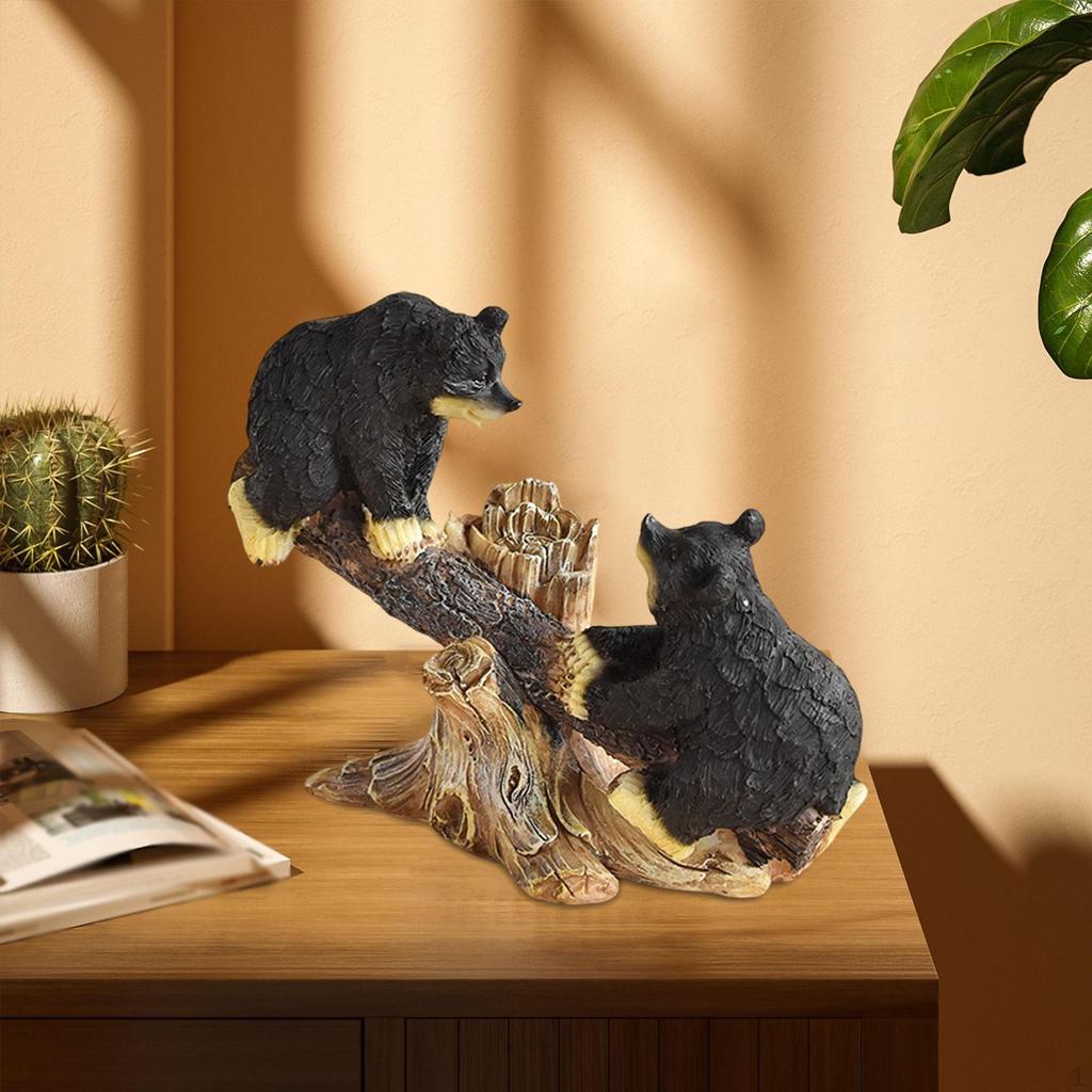 Bear Figurine, Animal Decoration for Living Room Shelf