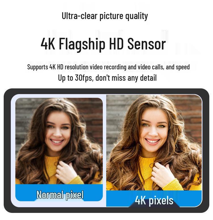 4K USB Desktop Camera & Microphone for Streaming, Online Classes & Meetings