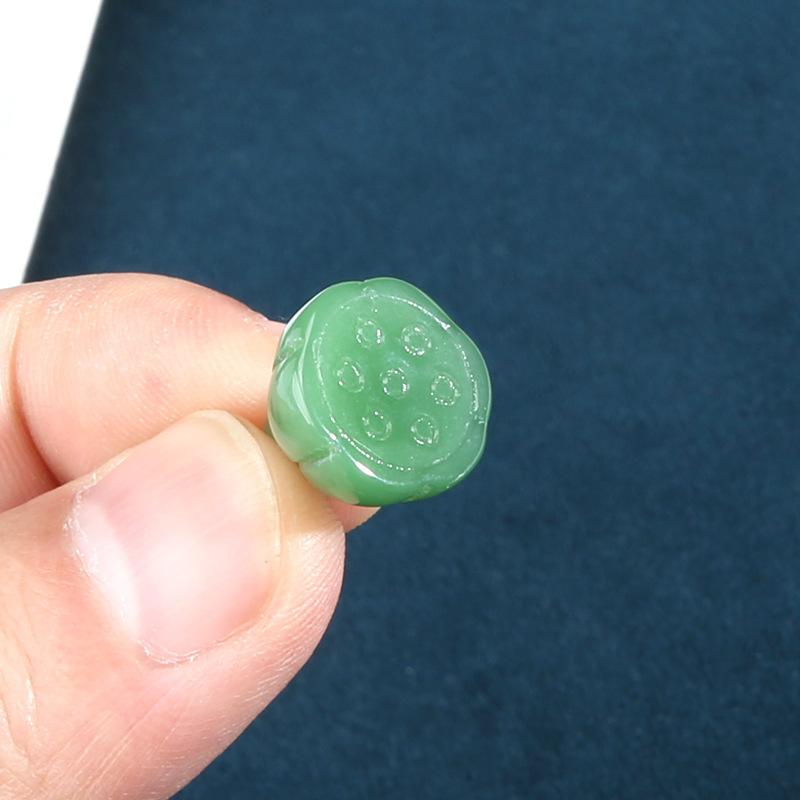 10 Stück Glasimitat Jade Knöpfe Retro Kleidung Lotus Kapsel Knöpfe Chinesischer Stil Hanfu Tang Stil Cheongsam Dekorative Perlenknöpfe