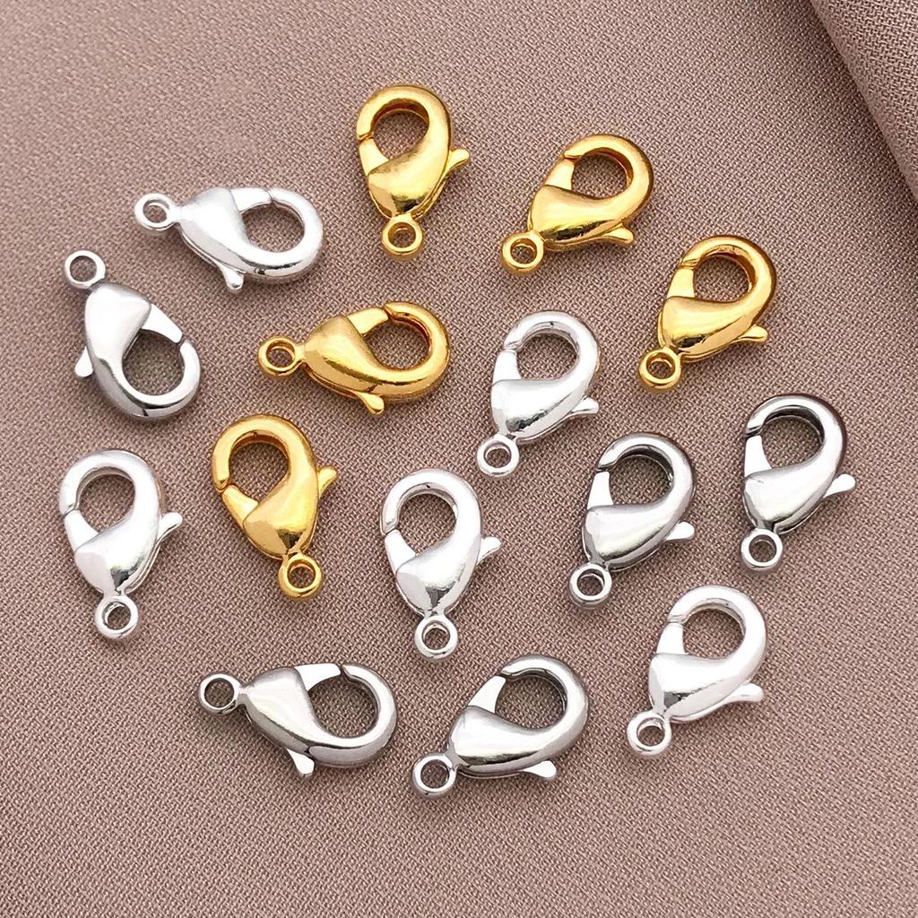 18K Gold-Filled Lobster Clasp, Electroplated Real Gold, Handmade Color-Preserving Spring Clasp for DIY Bracelet/Necklace Jewelry Accessories.