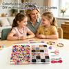 DIY Bead Kit with 24 Compartments of Mixed Beads 2 Trays of Alphabet Beads 4 Spools of Cord 1 Pair of Scissors 1 Needle for Handmade Jewelry Making