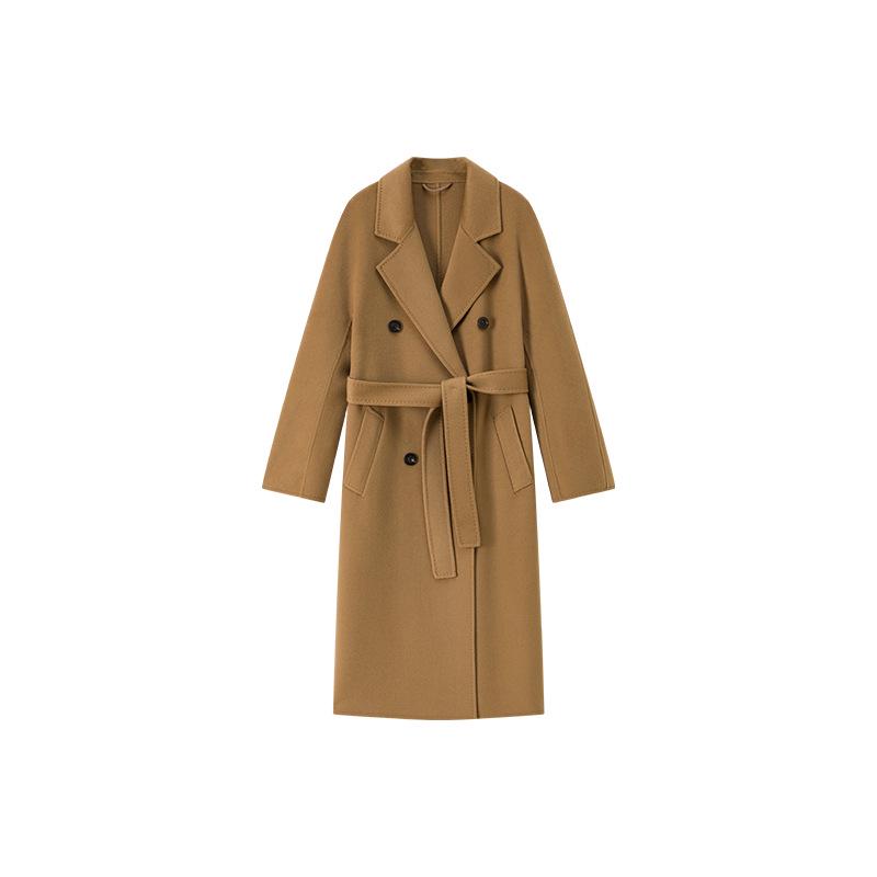 

Классическое женское двустороннее кашемировое зимнее пальто XUDAFA - Длинное двубортное шерстяное пальто Small