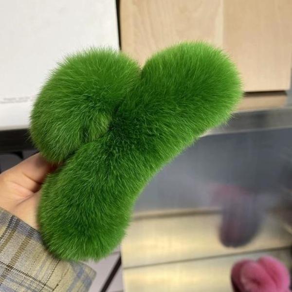 Really Rex Rabbit Hair Extra Large Grab Clip Temperament Clip Hairpin New Cute Plush Headdress Hair Grab Hair Accessories.