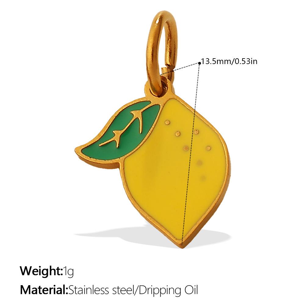 Dopamine Feng Shui Fruit Lemon Slices Oil Drip Necklace Bracelet Accessories Fresh Wind Pendant