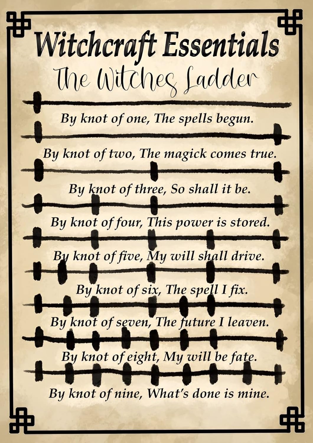 

Witchcraft Essentials The Witches Ladder Vintage Signage for Home Garage Decor Gifts Metal Tin Sign 20x30cm（7.8x11.8inch）