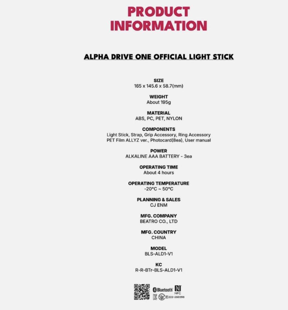 ALPHA DRIVE ONE Official Light Stick + Photo Card Set KPOP Concert