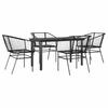 5 Piece Black Poly Rattan Outdoor Dining Set