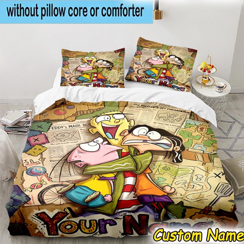 3pcs Custom Name Ed Eddy Mystery Bedding Set Includes 1 Duvet Cover & 2 Pillowcases for All Seasons Dormitory Home Decor Christmas gifts
