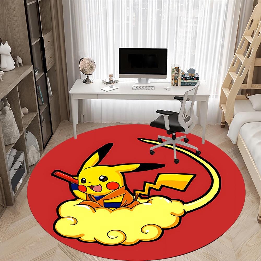 1pc Pikachu Cloud Chair Carpet for Office Non Slip, Machine Washable Rug for Office, Room Holiday Decor for Christmas, Birthday Polyester