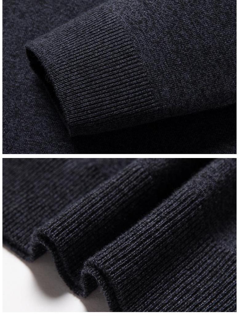 Men's Wool-Blend Cardigan: Solid Color Turn-Down Collar Knitted Sweater