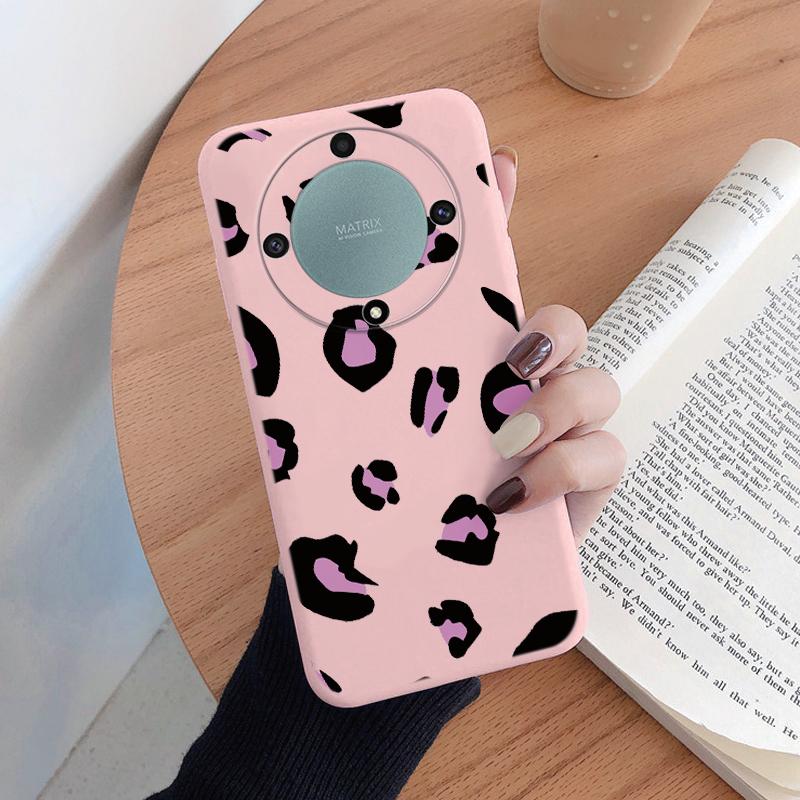 For Honor X9a X9b X9c Magic5 6 7 Lite 5G Case Fashion Leopard Print Back Cover Soft TPU Shockproof Funda Marble Texture Shell