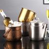 Double Champagne Barrel Wine Bucket Beer Ice Bucket KTV Bar Ice Wine Barrel Nordic Thickened Stainless Steel Ice Bucket