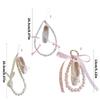 Fashionable Ballet Shoe Keychain Charm with Pearls Ribbon Designs Lovely and Stylish Accessory Portable for Girls
