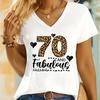 Maglietta per il 60° Compleanno da Donna Cuore Vintage 60 e Favolosa Stampa Leopardata Maglietta Estiva a Maniche Corte Magliette Favolose per il Compleanno