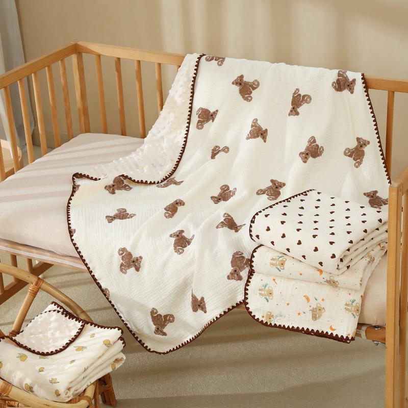 Newborn Four Seasons Cotton Gauze Blanket: Baby Towel, Air Conditioning Quilt, Nap Cover