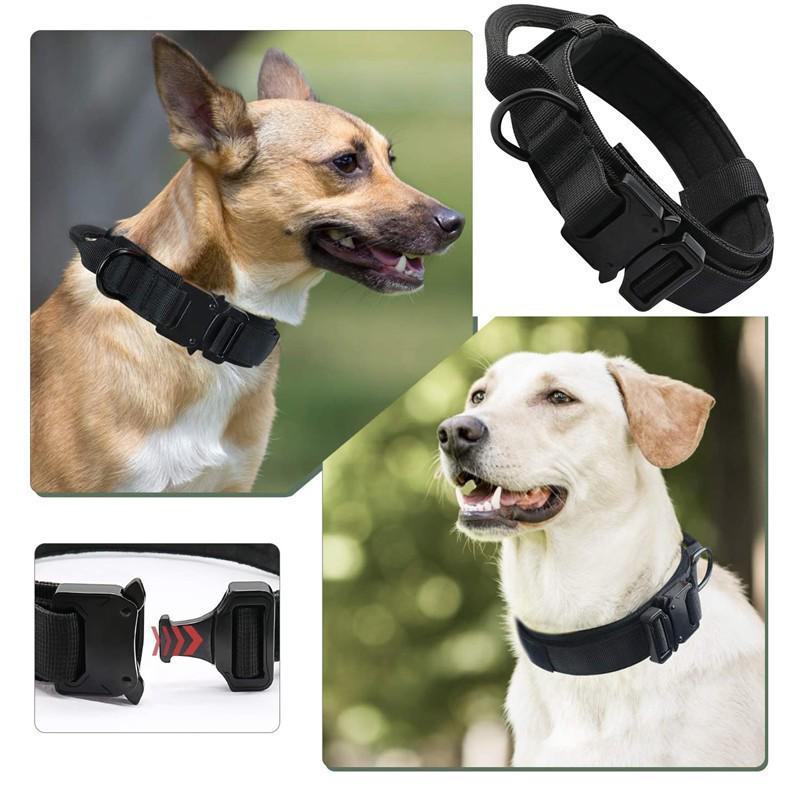Tactical Nylon Dog Leash & Collar Set for Medium to Large Dogs - Military Grade Training Gear